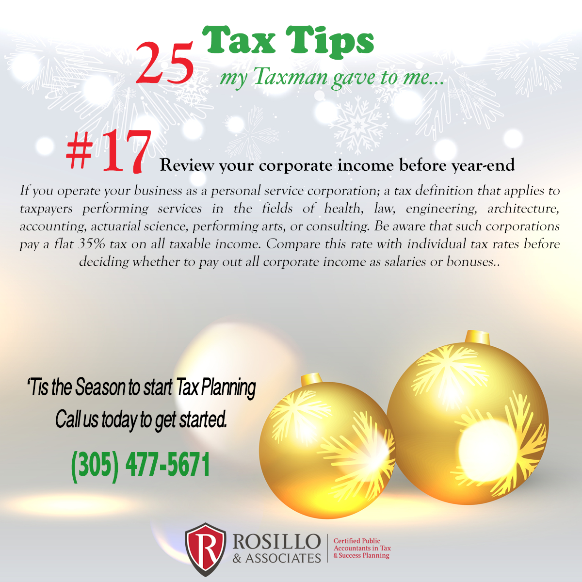 Tax Tip #17 My Tax Man Gave to Me...