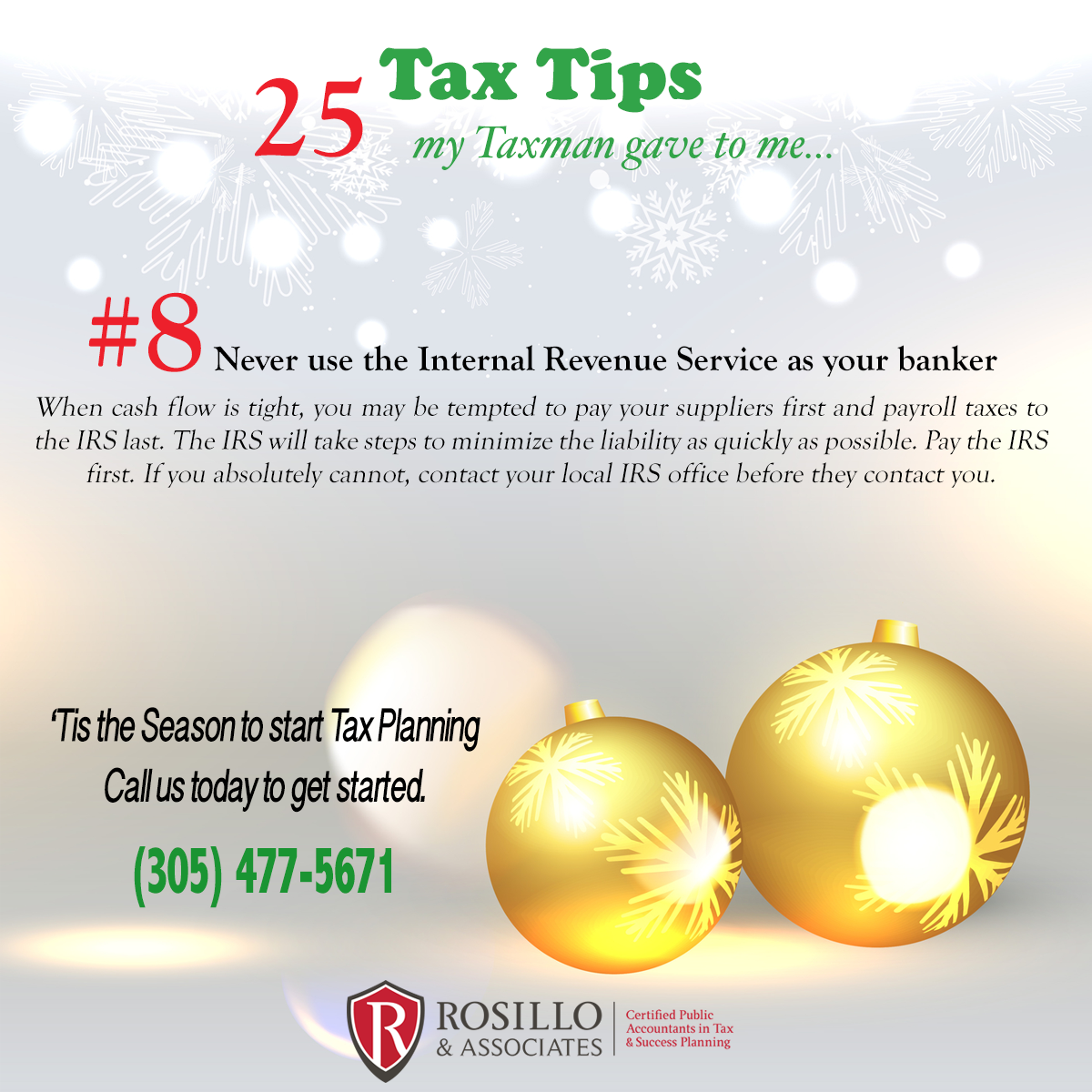 Tax Tip #8 My Tax Man Gave to Me...